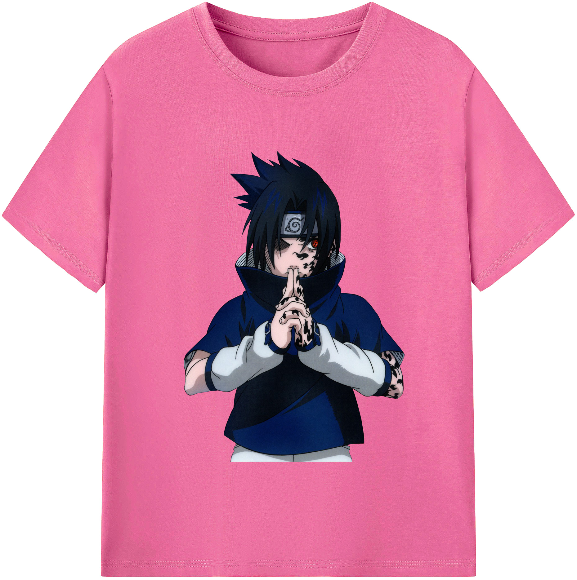 （画像用） NARUTO -ナルト- うちは サスケ Uchiha Sasuke レディースカジュアルプリントTシャツ（綿100％）